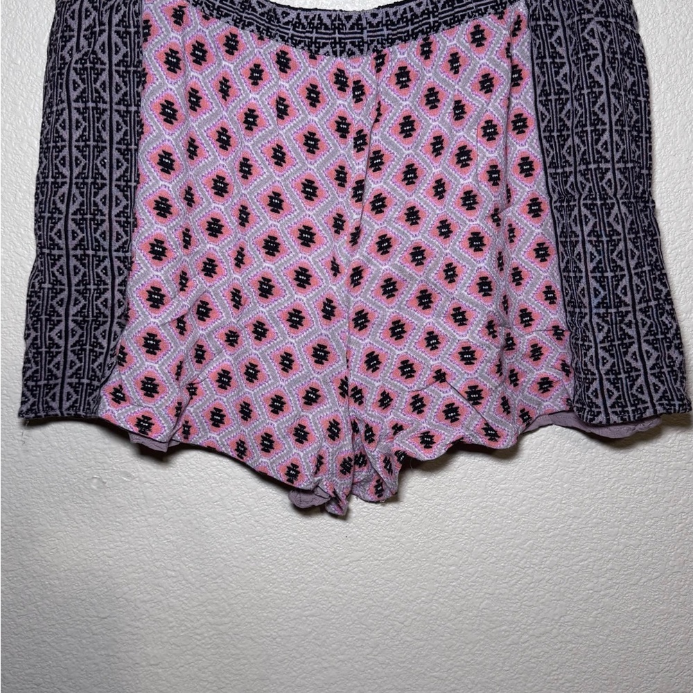 Pink and Black Patterned Shorts